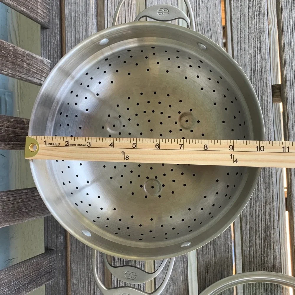 Calphalon 5 Qt Steamer Pot Set 8785 Non-Stick Dutch Oven Glass Lid Made in USA